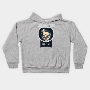 I Love Dogs Kids Hoodie